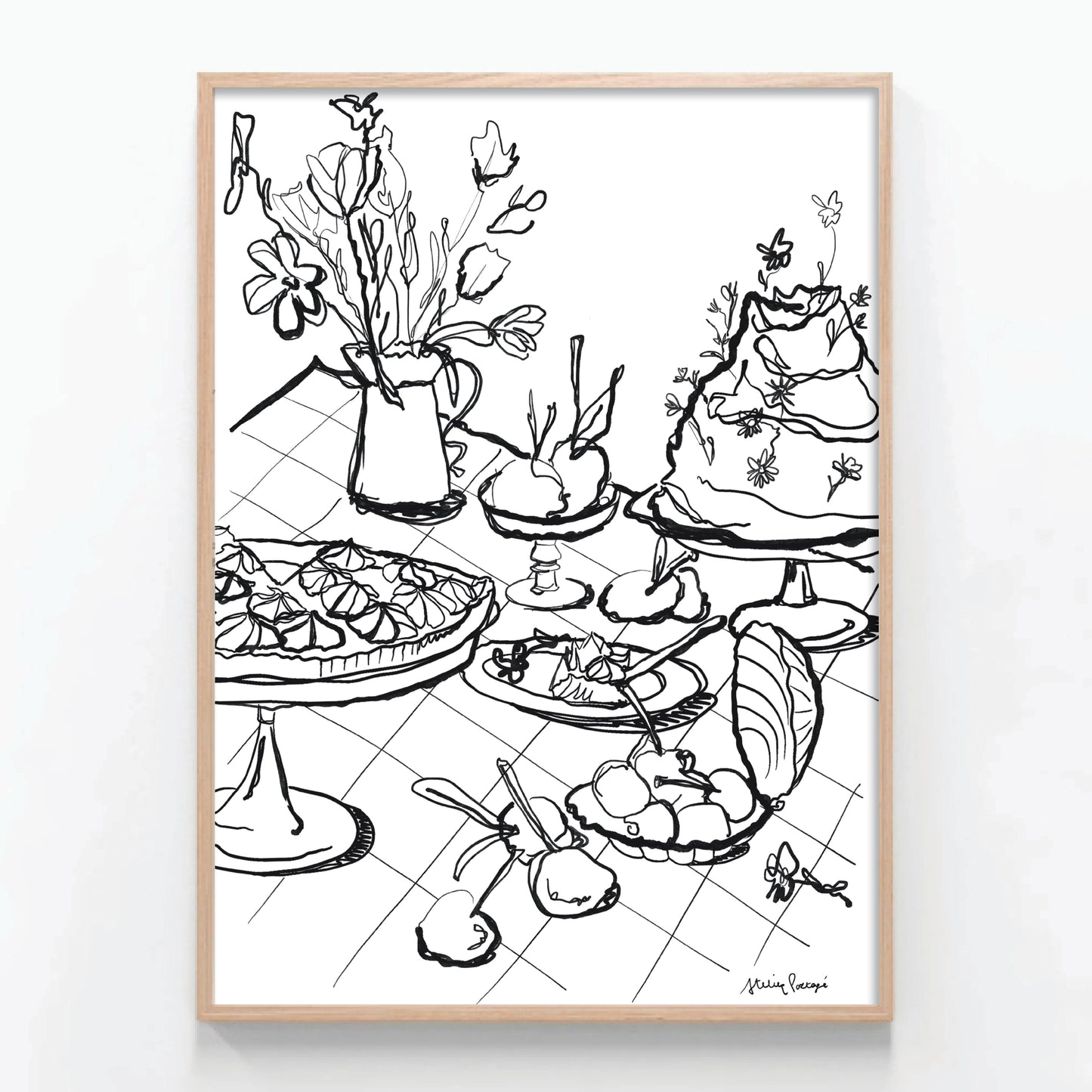 coquillages+cerises b&w