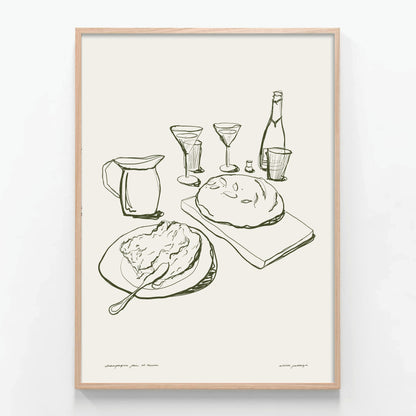 champagne, pain et beurre