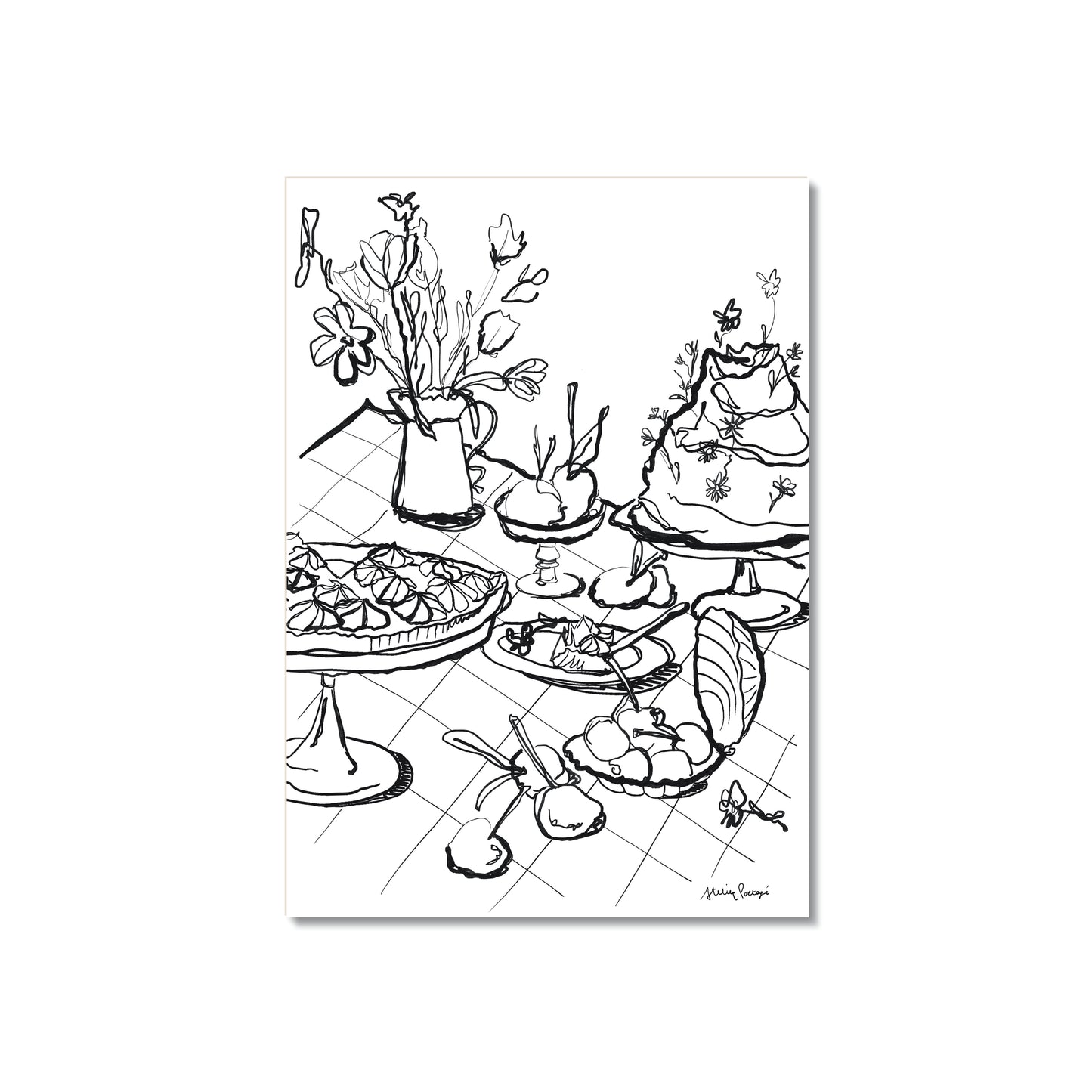 coquillages+cerises b&w