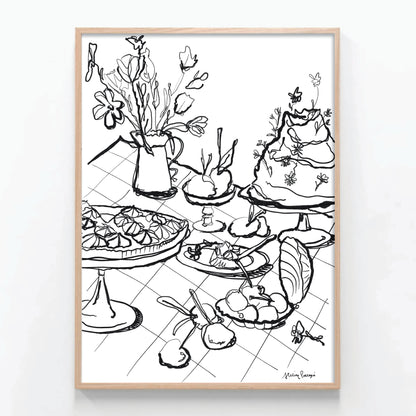 coquillages+cerises b&w