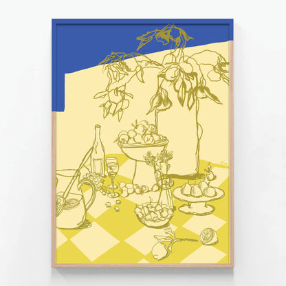 fruity table - blue